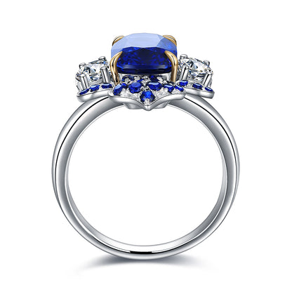2.5ct Solid Gold Lab Grown Sapphire s925 Ring
