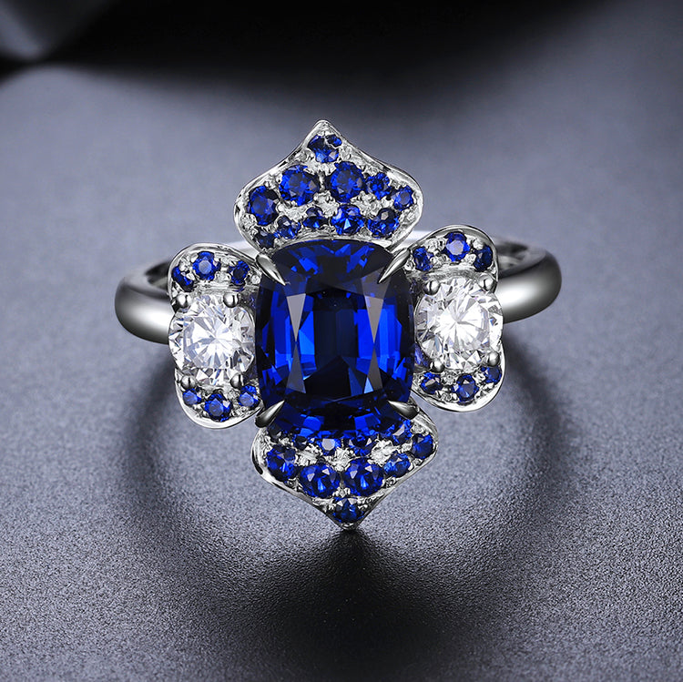 2.5ct Solid Gold Lab Grown Sapphire s925 Ring