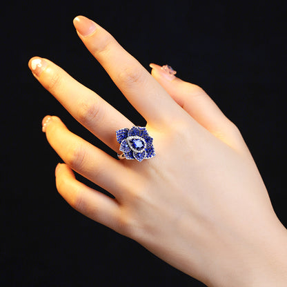 ANSTER JEWELRY 1.69 CTW Pear Lab Grown Sapphire S925 Ring plated