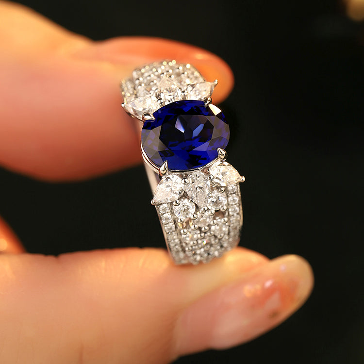2.565ct Lab Sapphire S925 Ring