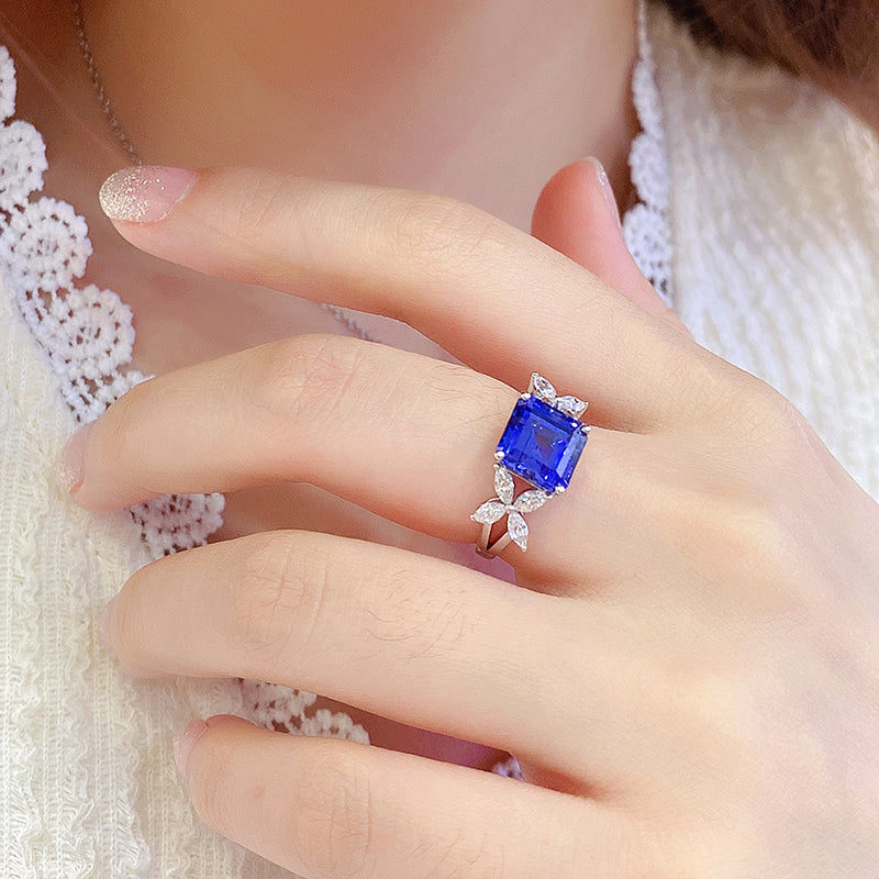 3.447ct Lab Sapphire S925 Ring