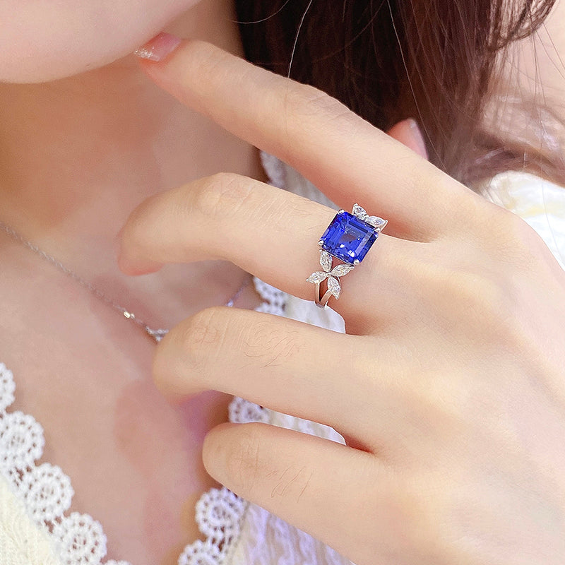 3.447ct Lab Sapphire S925 Ring
