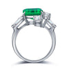 ANSTER JEWELRY 2.6 CTW Asscher Lab Grown Emerald 18K Gold Ring