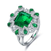 ANSTER JEWELRY 3.5 CTW Victorian Lab Grown Emerald 9K Gold Ring