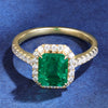 ANSTER JEWELRY 1.1 CTW Victorian Lab Grown Emerald 9K Gold Ring