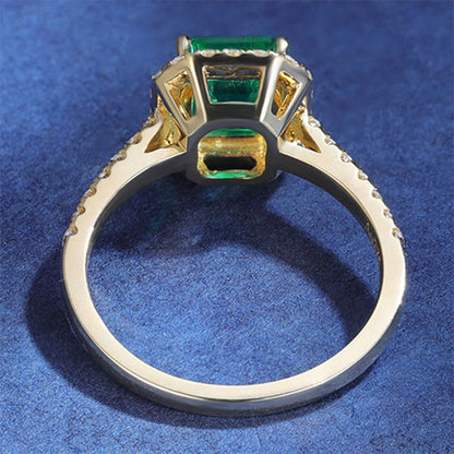 1.1 CTW Victorian Lab Grown Emerald 9K Gold Ring plated