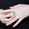 ANSTER JEWELRY 1.1 CTW Victorian Lab Grown Emerald 9K Gold Ring