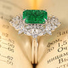 ANSTER JEWELRY 3.18 CTW Victorian Lab Grown Emerald 18K Gold Ring