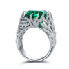 ANSTER JEWELRY 8.5 CTW Asscher Lab Grown Emerald 18K Gold Ring