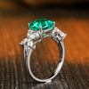 ANSTER JEWELRY 1.5 CTW Victorian Lab Grown Emerald 18K Gold Ring